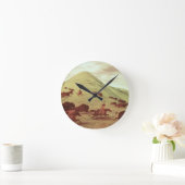 Sioux Indians hunting buffalo, 1835 (oil on canvas Runde Wanduhr (Zuhause)