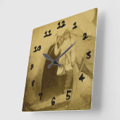 Sioux-Jäger mit Bogen durch T-Shirt-Pipi Quadratische Wanduhr (Winkel)