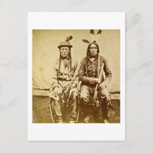 Sioux-Krieger mit Repetiergewehren Vintage Postkarte