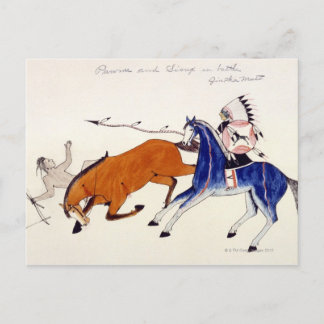 Sioux Kriegerin Aintka Mato enthorcht Rivalen Postkarte