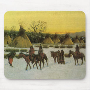 Sioux-Lager bei Wounded Knee von John Hauser Mousepad