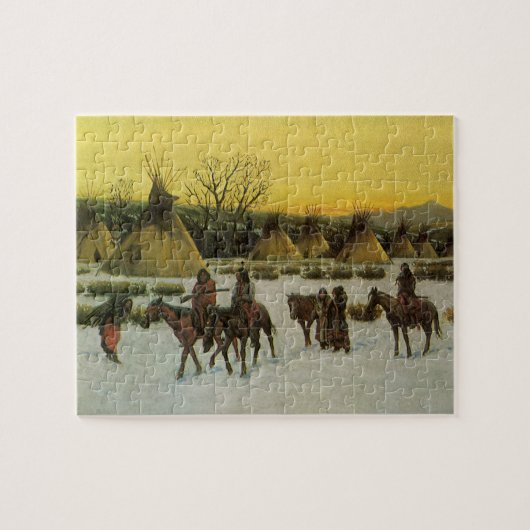Sioux-Lager bei Wounded Knee von John Hauser Puzzle (Horizontal)