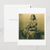 Sioux Musician Girl Sepia Postkarte (Vorne/Hinten)