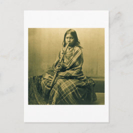 Sioux Musician Girl Sepia Postkarte
