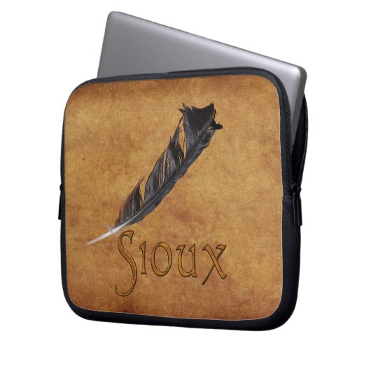 SIOUX Native American Feaather Laptop Sleeve (Vorderseite Links)
