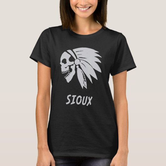 Sioux Native American Indian Born Freedom Evil Sku T-Shirt (Vorderseite)