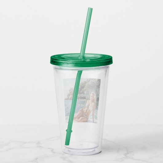 SIP! 🥤 Akryltumbler mit Strohdesign Acryltrinkbecher (Rückseite)