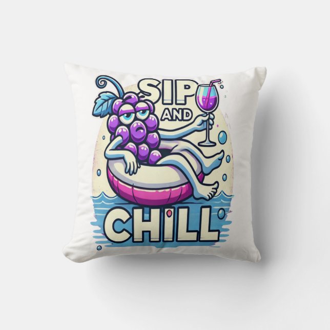Sip and Chill Kissen (Vorderseite)