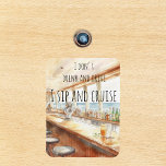 Sip and Cruise Beer Funny Door Marker Magnet<br><div class="desc">Dieses Design wurde mithilfe von digitaler Kunst erstellt und kann in dem Bereich personalisiert sein, der zur Verfügung gestellt wird, oder indem Sie den Klick wählen, um weitere Optionen anzupassen und den Namen, die Initialen oder die Wörter zu ändern. Sie können auch die Textfarbe und den Textstil ändern oder den...</div>
