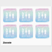 Sip and Dip Pool Gastgeschenk Quadratischer Aufkleber (Blatt)