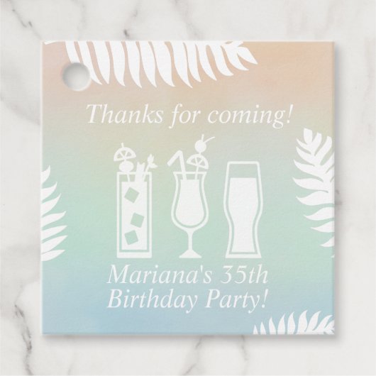 Sip and Dip Pool Gastgeschenke Geschenkanhänger (Vorderseite)