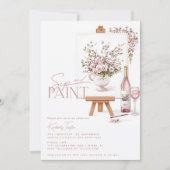 Sip-and-Paint-Brautparty Einladung (Vorderseite)