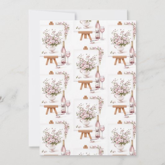 Sip-and-Paint-Brautparty Einladung (Rückseite)