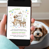 Sip and Paint Your Pet Cava Birthday Party Einladung