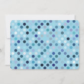 Sip and See Baby Boy Foto Blue Polka Dot Einladung (Rückseite)