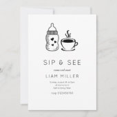 Sip and See Baby Dusche Minimalistische Babydusche Einladung (Vorderseite)