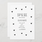 Sip and See Baby Dusche Minimalistische Babydusche Einladung (Vorne/Hinten)