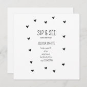 Sip and See Baby Dusche Minimalistische Babydusche Save The Date (Vorne/Hinten)
