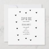 Sip and See Baby Dusche Minimalistische Babydusche Save The Date (Vorderseite)