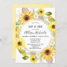 Sip and See Baby Girl Sunflower gelbe Babydusche