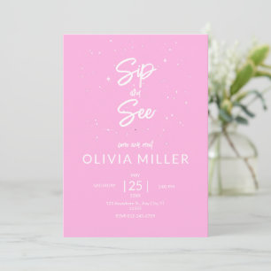 Sip and See Baby Shower, Mädchen-Baby-Party Einladung