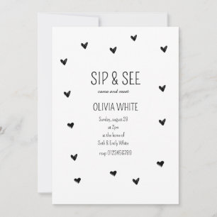 Sip and See Baby Shower Minimalistische Babyparty Einladung