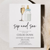 Sip and See Champagne Baby Flasche Baby Dusche Einladung