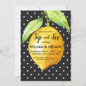 Sip and See: Eine Citrus Coed Baby Dusche Einladung (Vorderseite)