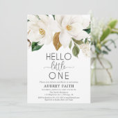 Sip and See Genneutrale weiße Blüte rustikal Einladung (Stehend Vorderseite)