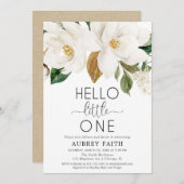 Sip and See Genneutrale weiße Blüte rustikal Einladung (Vorne/Hinten)