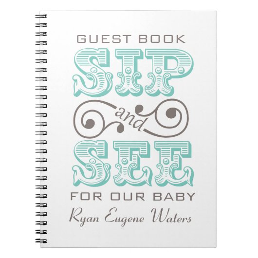 Sip and See Guest Book Keepake Notizblock (Vorderseite)