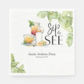 Sip and See Meet The Baby Serviette (Vorderseite)