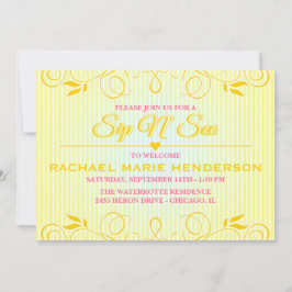 Sip and See Modern Yellow Geblüht Streifen laden Einladung