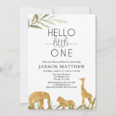 Sip and See Modernes Grün treffen auf grüne Babydu Einladung (Vorderseite)