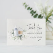 Sip and see new Baby Customizable Dankeschön Card Dankeskarte (Stehend Vorderseite)