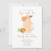 Sip and See Orange Smoothie New Baby Einladung (Vorderseite)