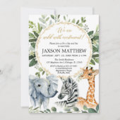 Sip and See Safari Babydusche, Begrüßungsbaby Einladung (Vorderseite)