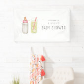 Sip and See, Welcome Baby Girl, New Baby Party Banner (Insitu)