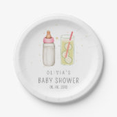 Sip and See, Welcome Baby Girl, New Baby Party Pappteller (Vorderseite)