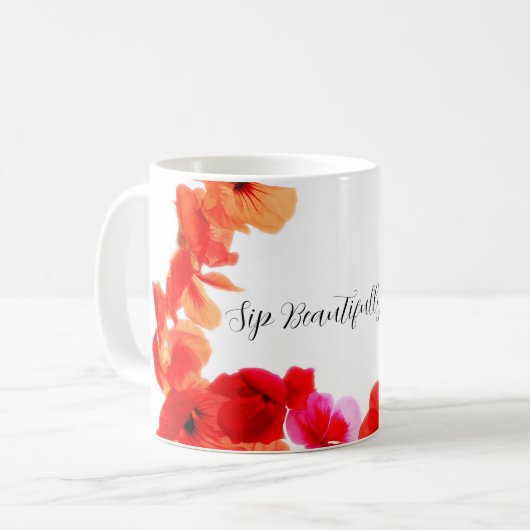 Sip Beautiful 11oz Tasse Kaffee (Nasturtium Kranz (Vorderseite Links)