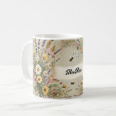 "Sip, Bloom, Repeat" Wildblume-Tasse Kaffeetasse (Vorderseite Links)