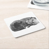 Sip Break mit Pals Rechteckiger Pappuntersetzer (angewinkelt)