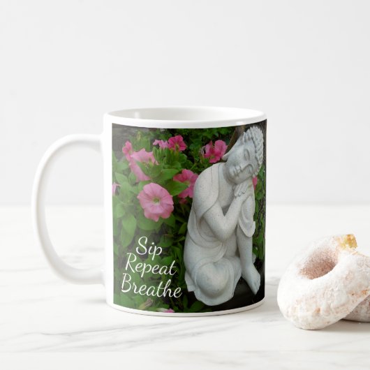 Sip Breathe Repeat Mug – Mindful Affirmation Cup Kaffeetasse (Mit Donut)