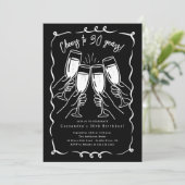 Sip & Celebrate: 30 Jahre Geburtstag Einladung (Stehend Vorderseite)