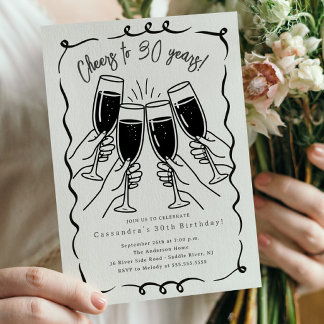 Sip & Celebrate: 30 Jahre Geburtstag Einladung