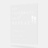 Sip, Celebrate, Repeat Hochzeit Acrylschild (Winkel)