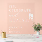 Sip, Celebrate, Repeat Hochzeit Acrylschild (Hochzeit)