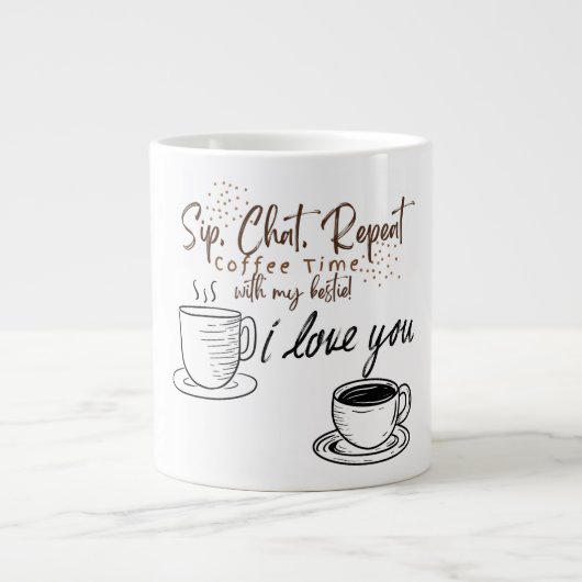 Sip, Chat, Wiederholung: Kaffee Tasse Bester Freun (Vorderseite)