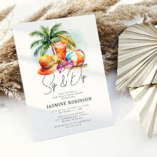 Sip & Dip Erwachsene Geburtstag Pool Party Einladung