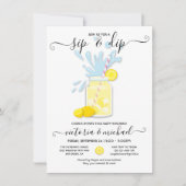 Sip & Dip Lemonade Pool Party Dusche Einladung (Vorderseite)